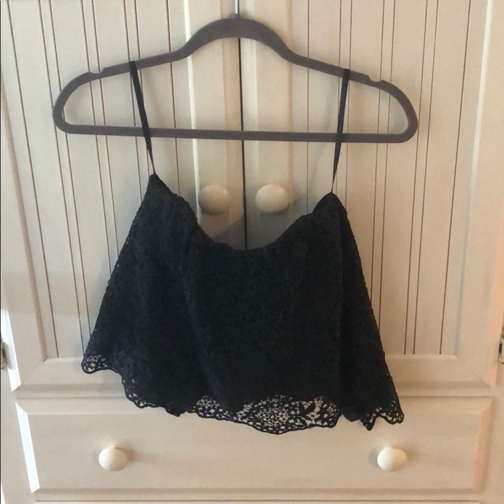 Adorable Strapless Lace Crop Top